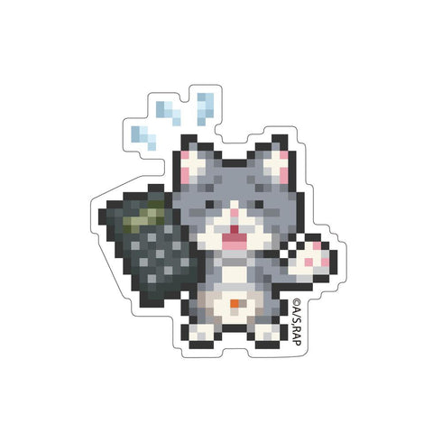 『ラーメン赤猫』ドット絵イラスト ダイカットステッカー 佐々木